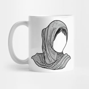 Woman in hijab line design Mug